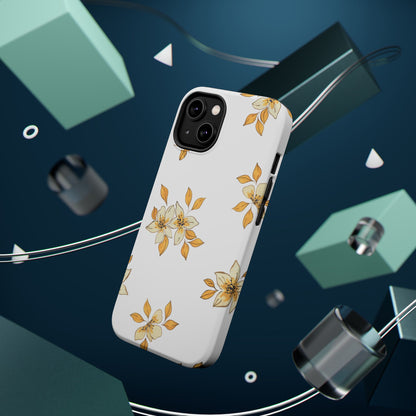 Delicate Yellow Blossom MagSafe iPhone Case – Minimalist Floral Design with Matte Finish