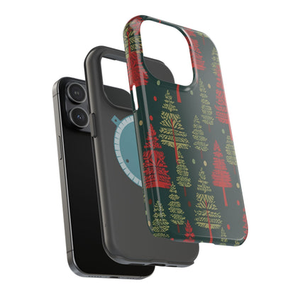 Retro Christmas Trees Pattern -  MagSafe iPhone Series Case