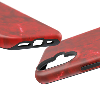 Bold Red Marble MagSafe iPhone Case – Luxe Design Meets Magnetic Precision