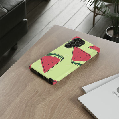 Watermelon Slice Samsung Galaxy Case – Fresh & Fun Design with Retro Geometric Pattern