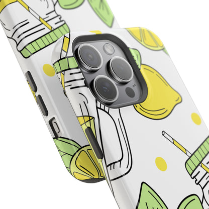 Lemonade Love Tough MagSafe iPhone Case – Fun Lemon Mason Jar Design, Dual-Layer Protection