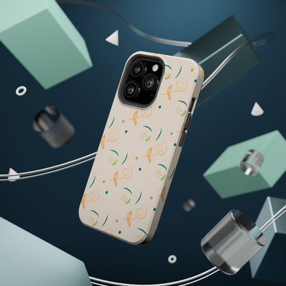 Soft Pastel Abstract Floral Tough MagSafe iPhone Case – Playful Minimalist Design with Dual-Layer Protection