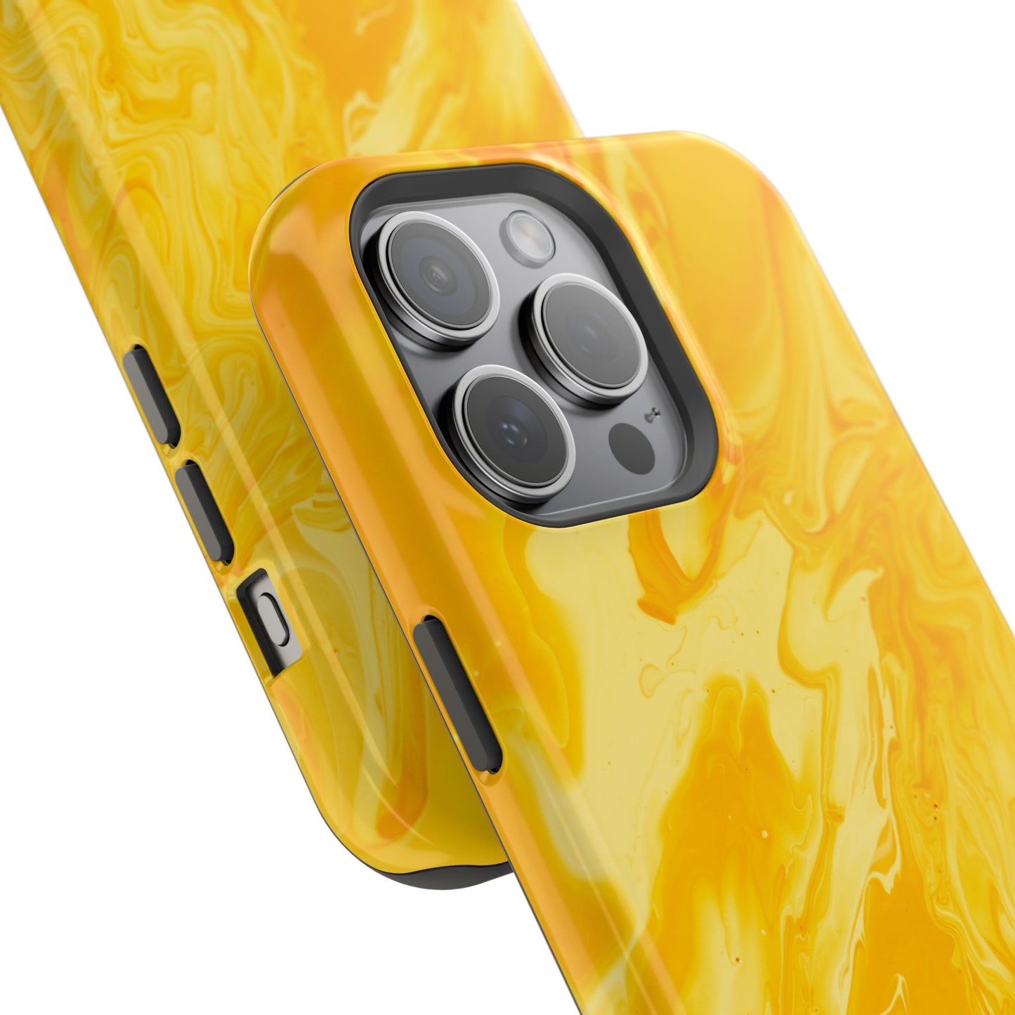 Luxe Yellow Marble MagSafe iPhone Case – Bold Golden Elegance with Magnetic Precision