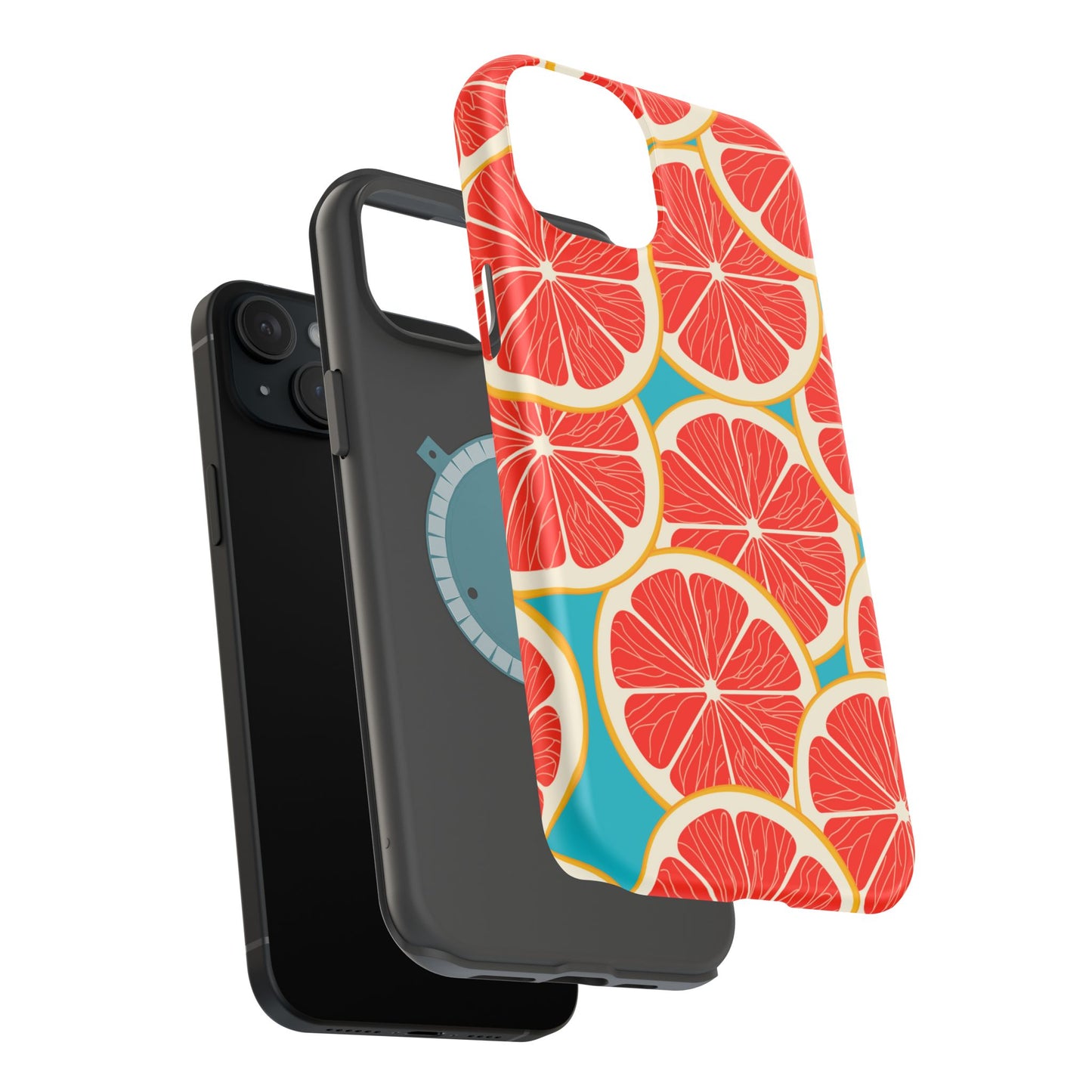 Ruby Grapefruit Pop Tough MagSafe iPhone Case – Vibrant Citrus Design, Shock-Resistant Protection