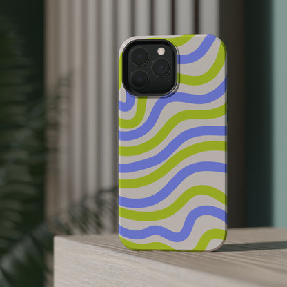 Neon Wave MagSafe iPhone Case – Bold Dual-Layer Protection with 70s-Inspired Vibe