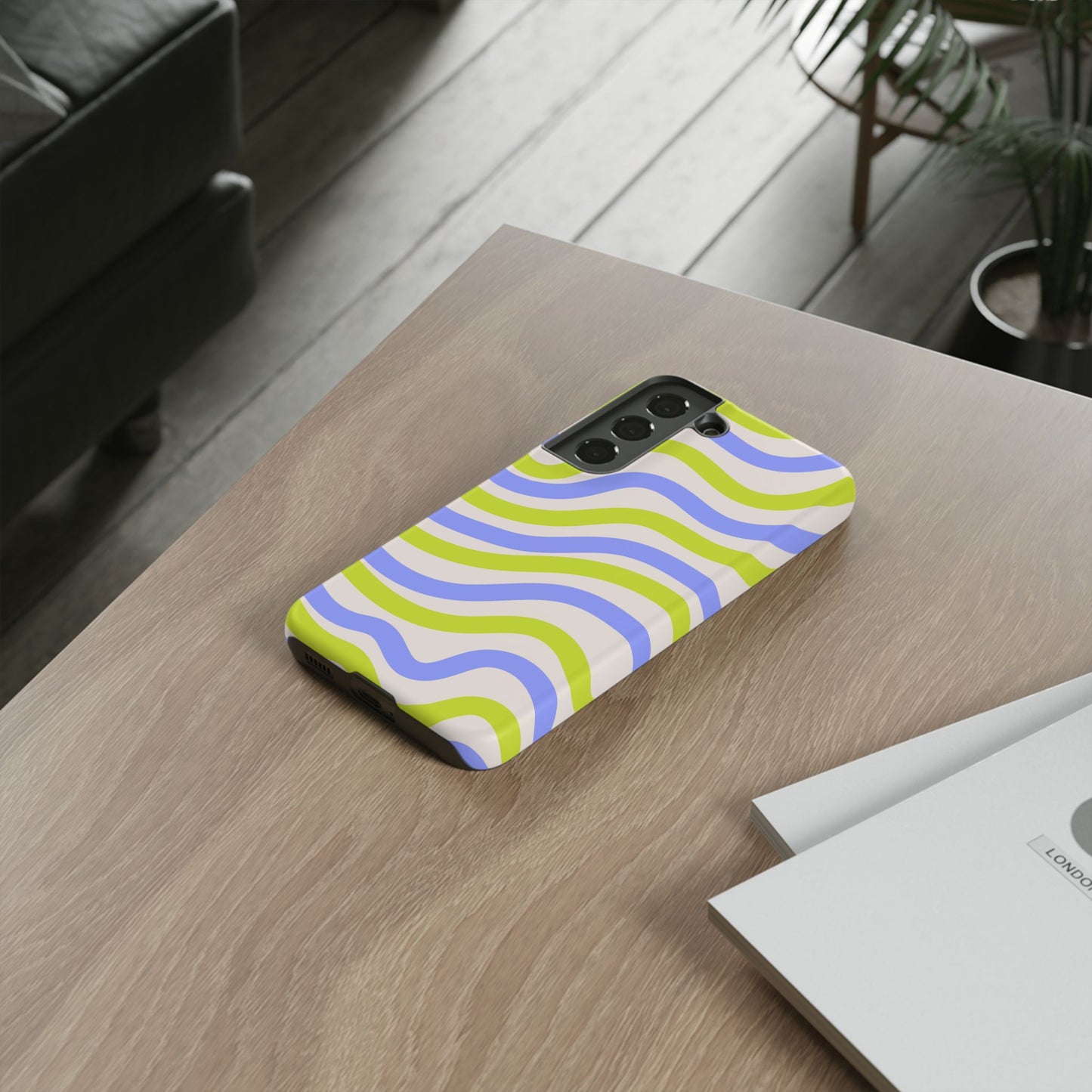 Neon Wave Samsung Galaxy Case – Bold Dual-Layer Protection with 70s-Inspired Vibe