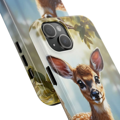 Whimsical Fawn in a Sunlit Forest iPhone Case