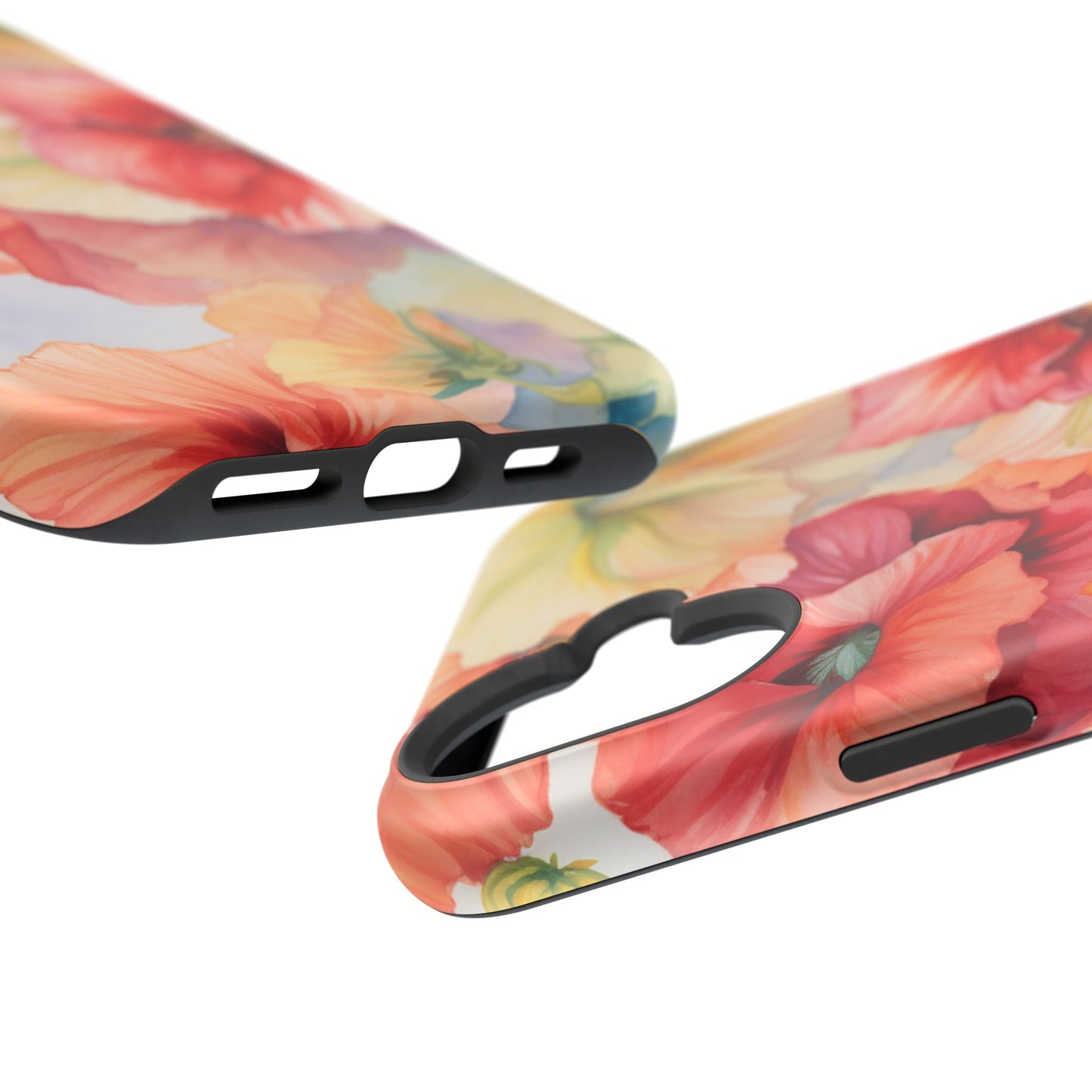 Gumamela Blush Pink Watercolor Floral – MagSafe Compatible iPhone Case