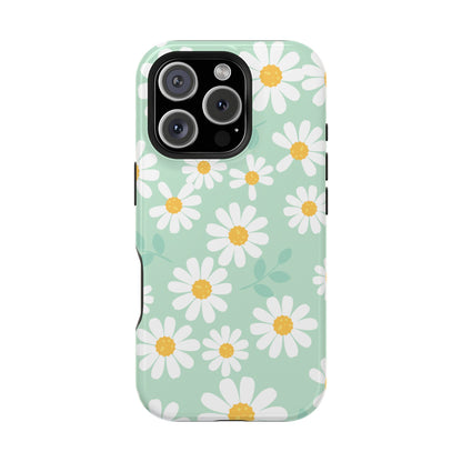 Charming Daisy Floral Tough MagSafe iPhone Case – Spring Pastel Design, Shockproof & Slim