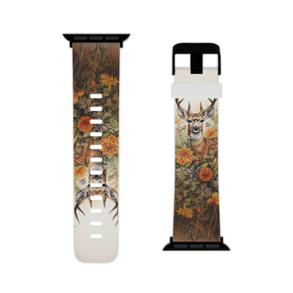 Whitetail Deer Buck Floral Apple Watch Band