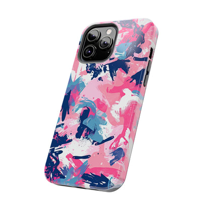 Vibrant Pink & Navy Abstract Splash – iPhone Case