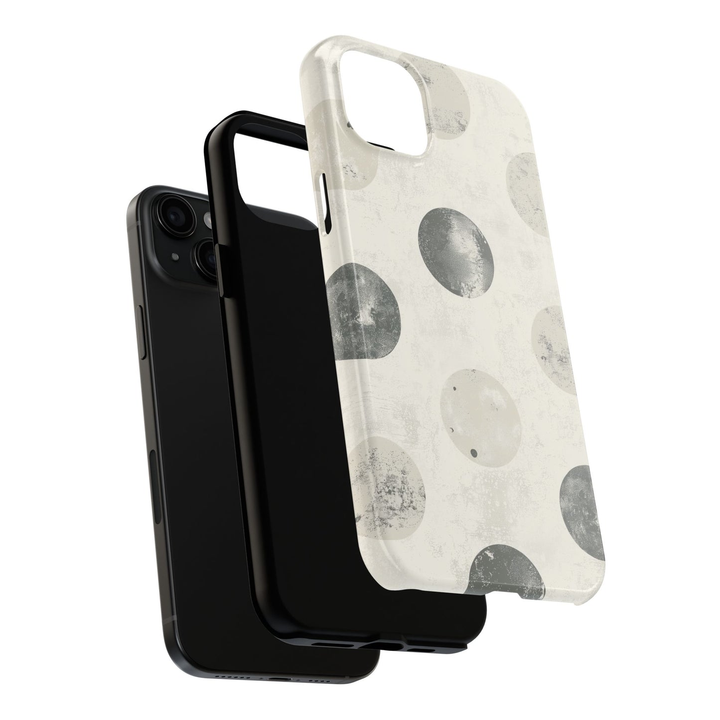 Vintage Polka Dot iPhone Case - Neutral Retro Protective Cover