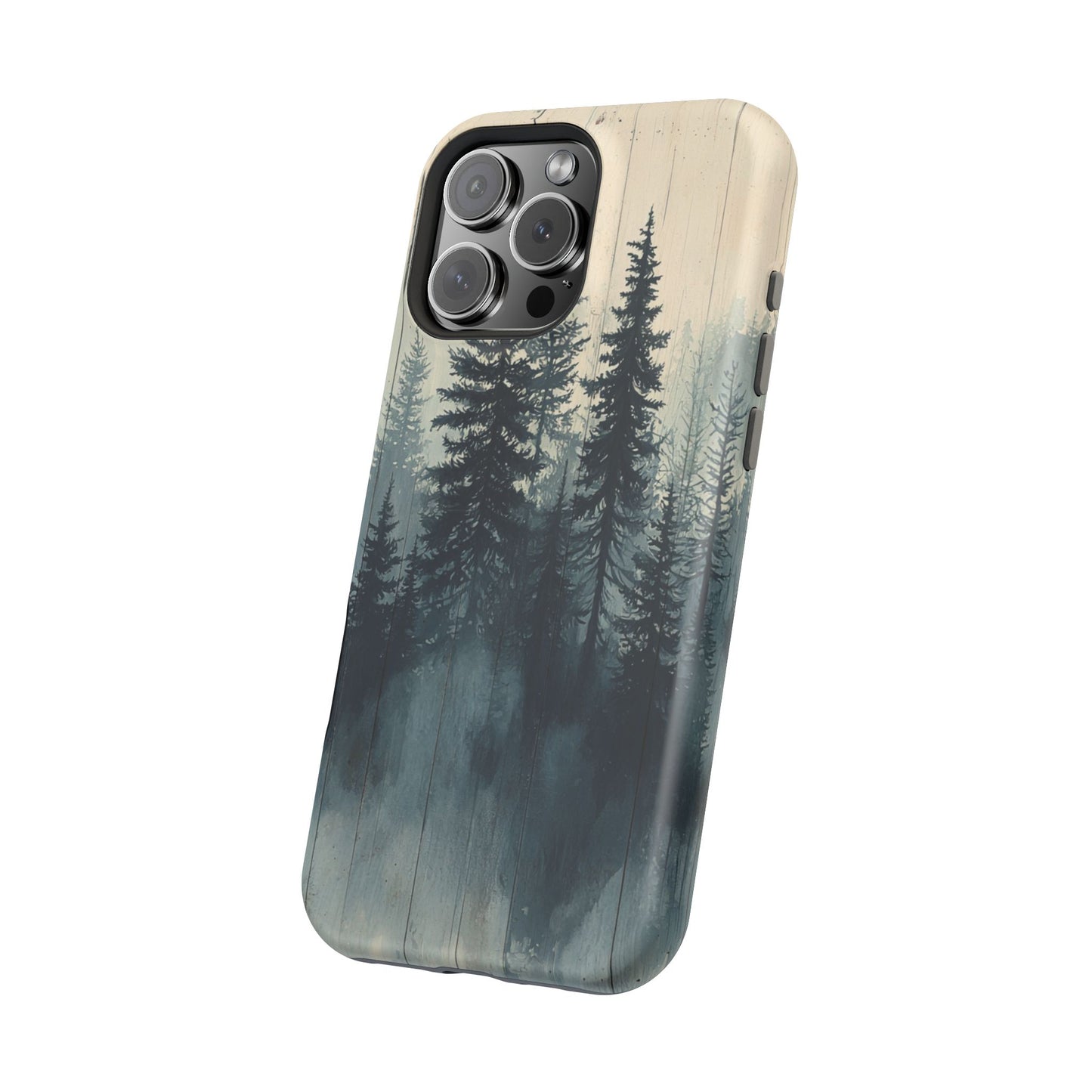 Misty Forest Wood MagSafe iPhone Case - Nature-Inspired Protective Cover