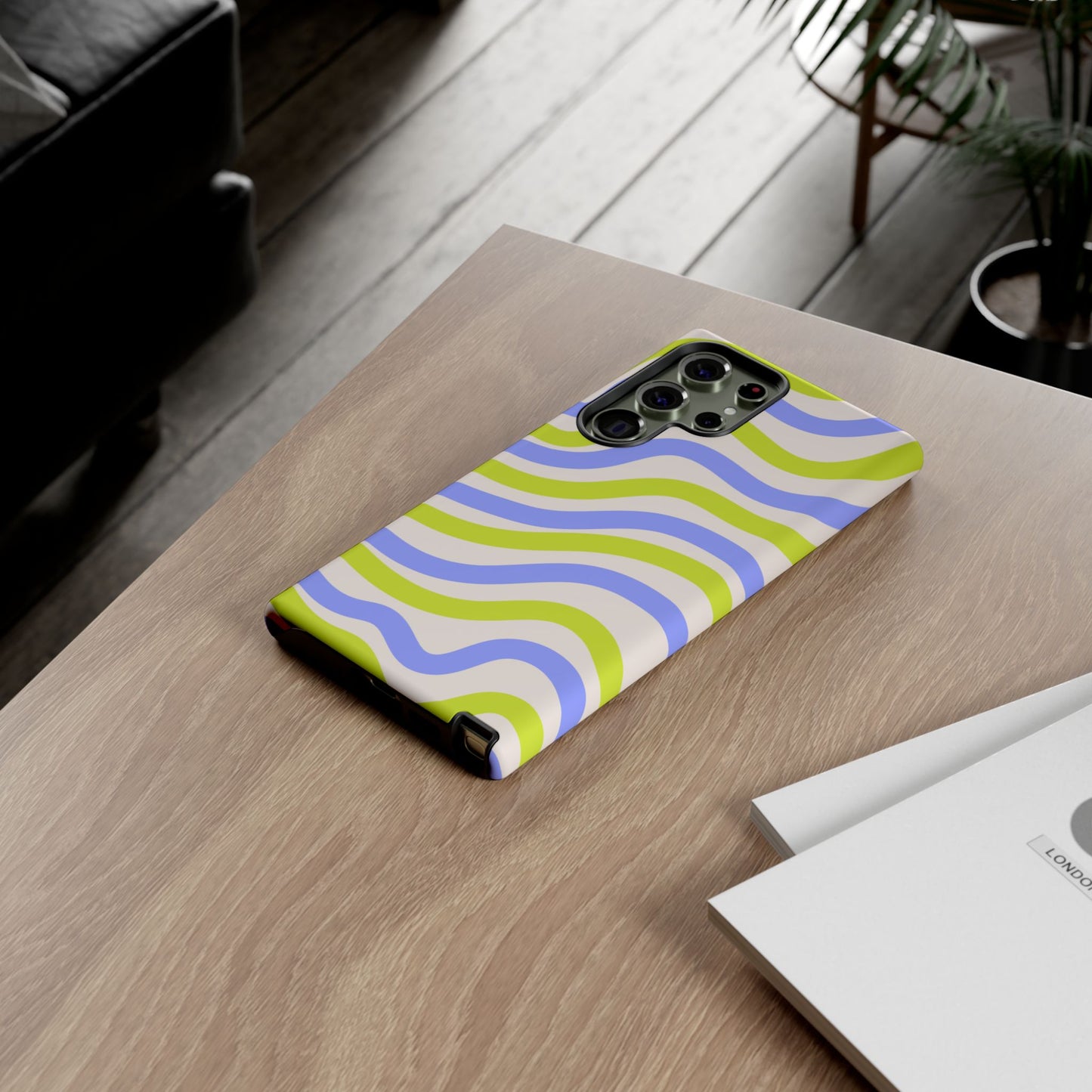 Neon Wave Samsung Galaxy Case – Bold Dual-Layer Protection with 70s-Inspired Vibe