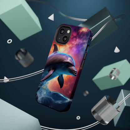 Cosmic Dolphin Galaxy Art - MagSafe-Compatible Case