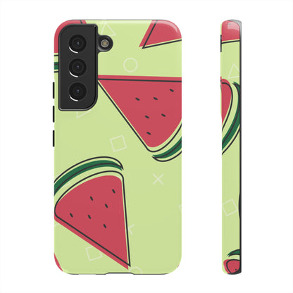 Watermelon Slice Samsung Galaxy Case – Fresh & Fun Design with Retro Geometric Pattern