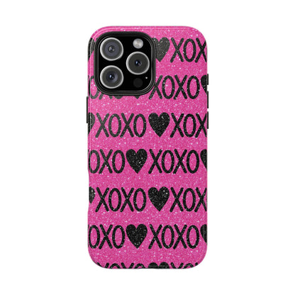 XOXO Glitter Hearts iPhone Case