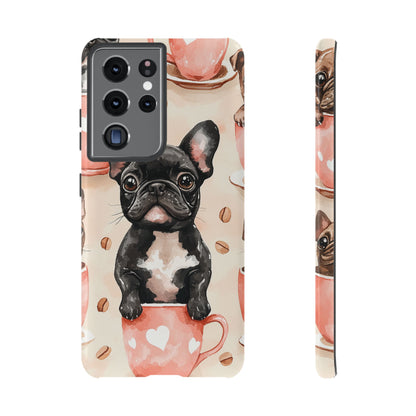 French Bulldog in Coffee Cup  Samsung Galaxy  Case – Cute Dog Art, Shockproof & Slim Design