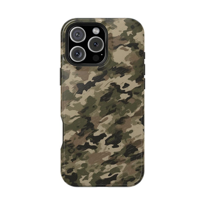 Classic Light Brown Camouflage – MagSafe iPhone Case with Rugged Elegance