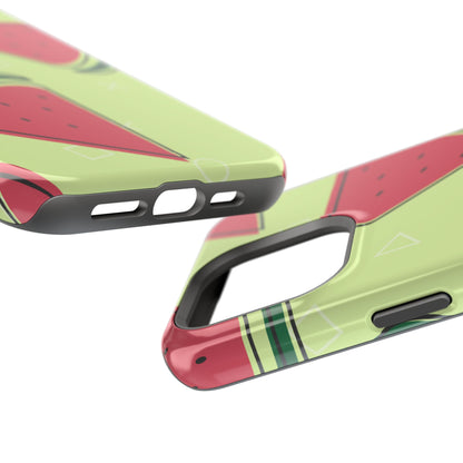 Watermelon Slice MagSafe iPhone Case – Fresh & Fun Design with Retro Geometric Pattern