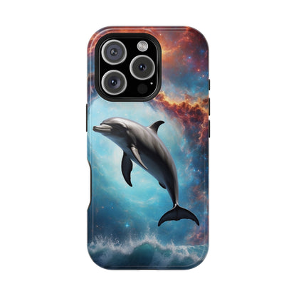 Cosmic Dolphin Space Vibes - MagSafe-Compatible Case