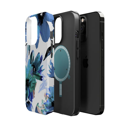 MagSafe iPhone Case – Serene Blue Blossom