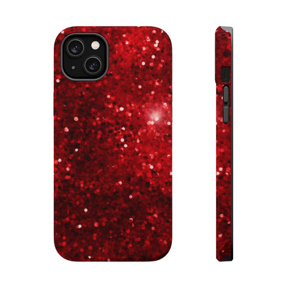 Crimson Glow Glitter MagSafe Case