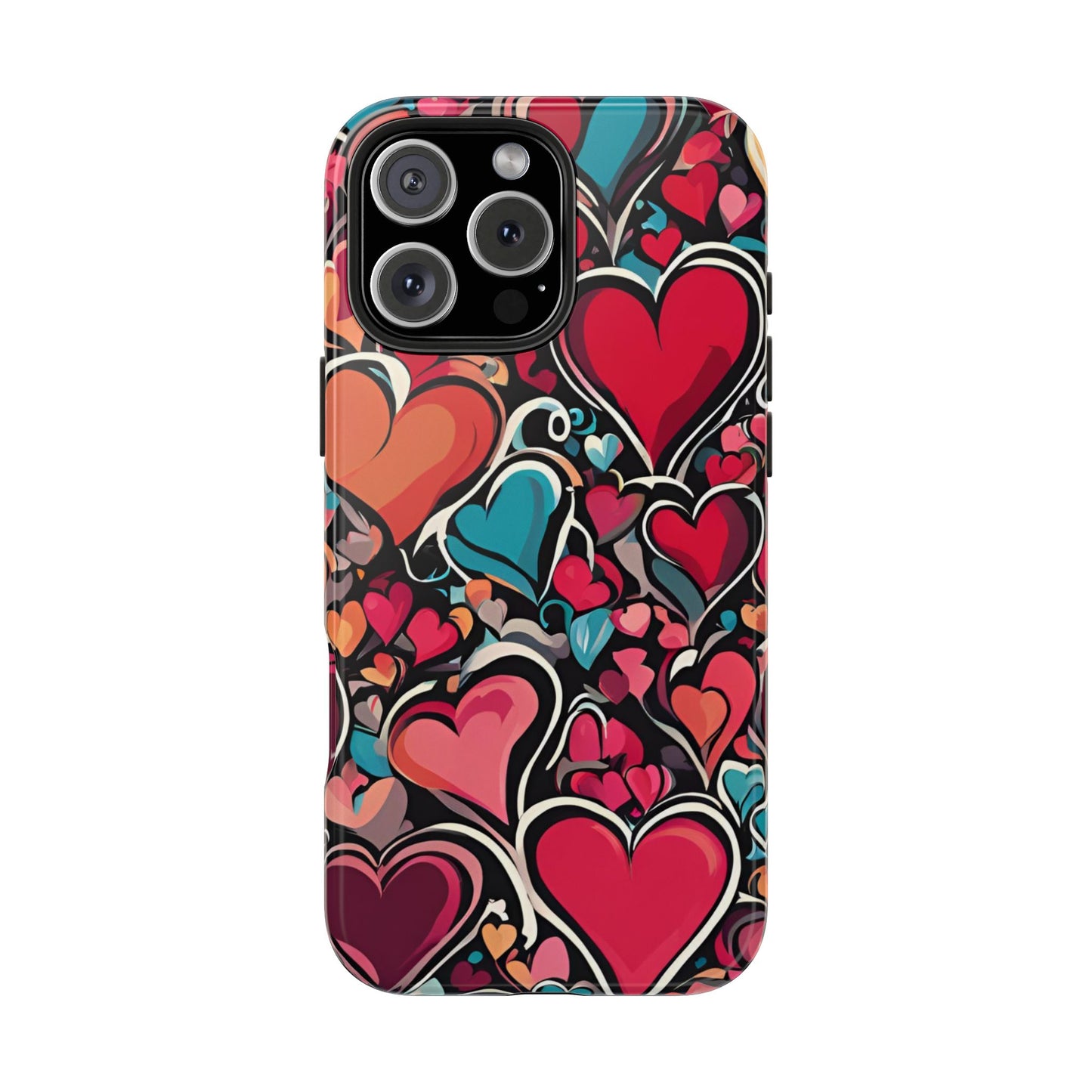 Vibrant Multicolor Heart Art – iPhone Case