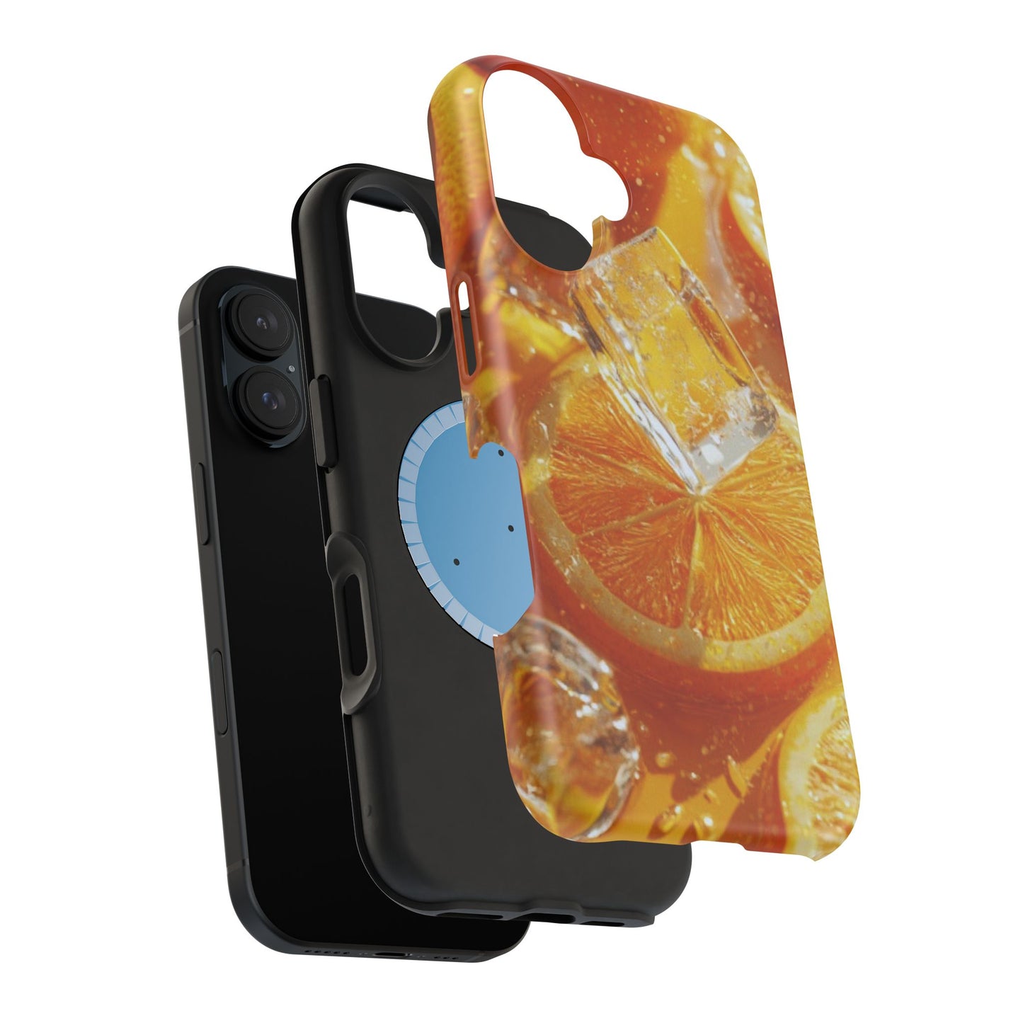 Citrus Orange Splash MagSafe iPhone Case – Dual-Layer Tough Protection, Vibrant Summer Design