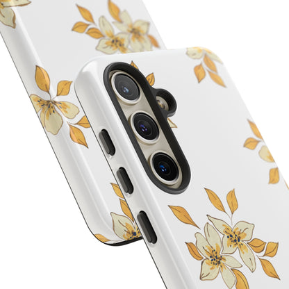 Delicate Yellow Blossom Samsung Galaxy Case – Minimalist Floral Design with Matte Finish