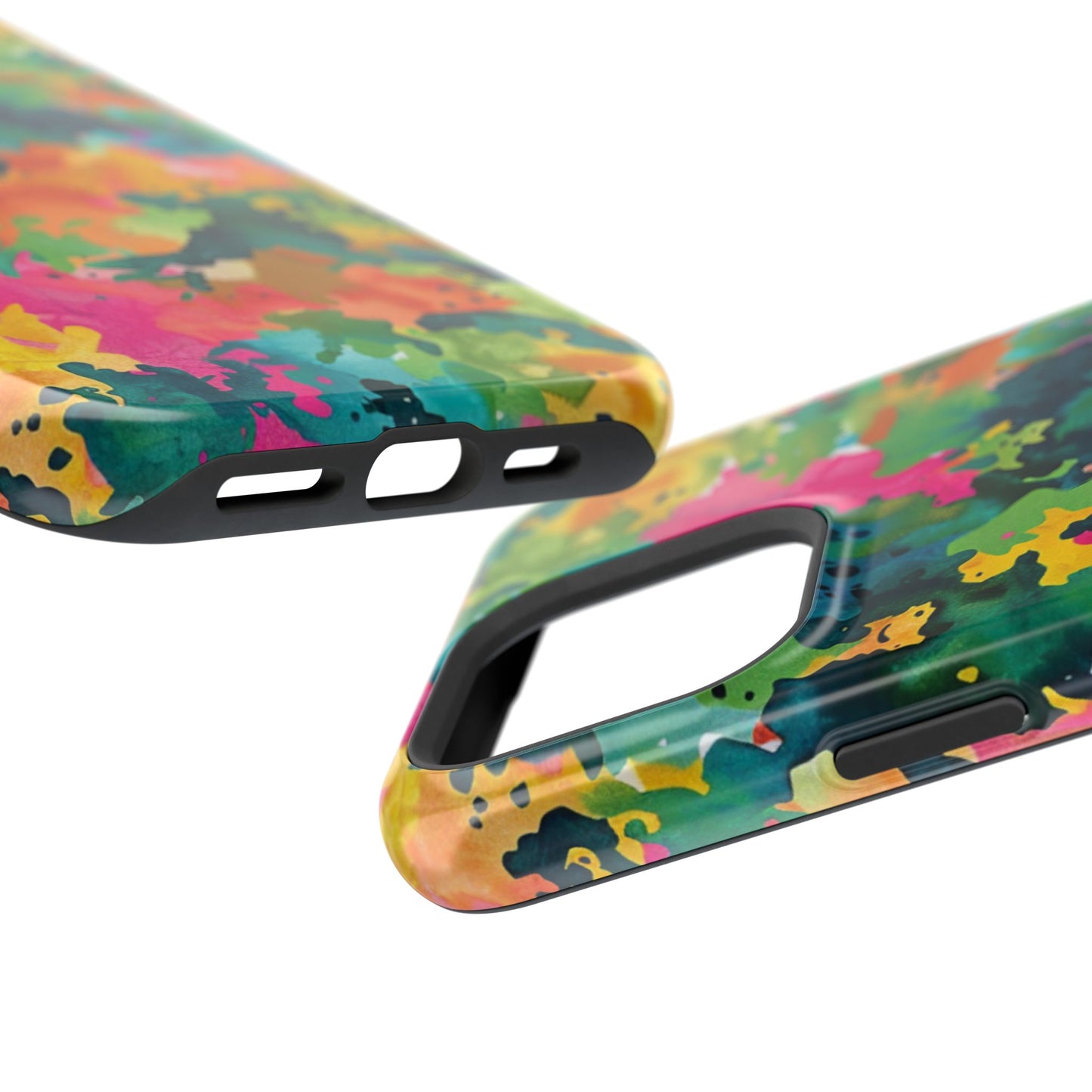 Vibrant Watercolor Splash MagSafe Case – Colorful Abstract Design with MagSafe Compatibility