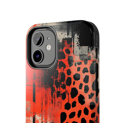 Cheetah Plaid iPhone Case – Red & Black Pattern