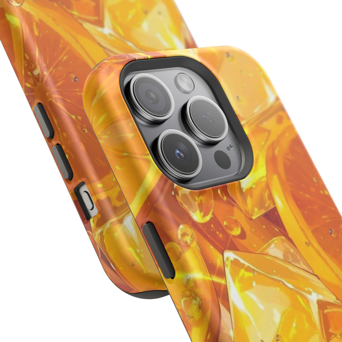 Citrus Splash MagSafe iPhone Case – Bright Orange Slices & Ice, Dual-Layer Protection