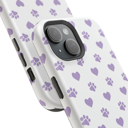 Paw Prints & Hearts – MagSafe iPhone Case with Adorable Pet-Lover Design