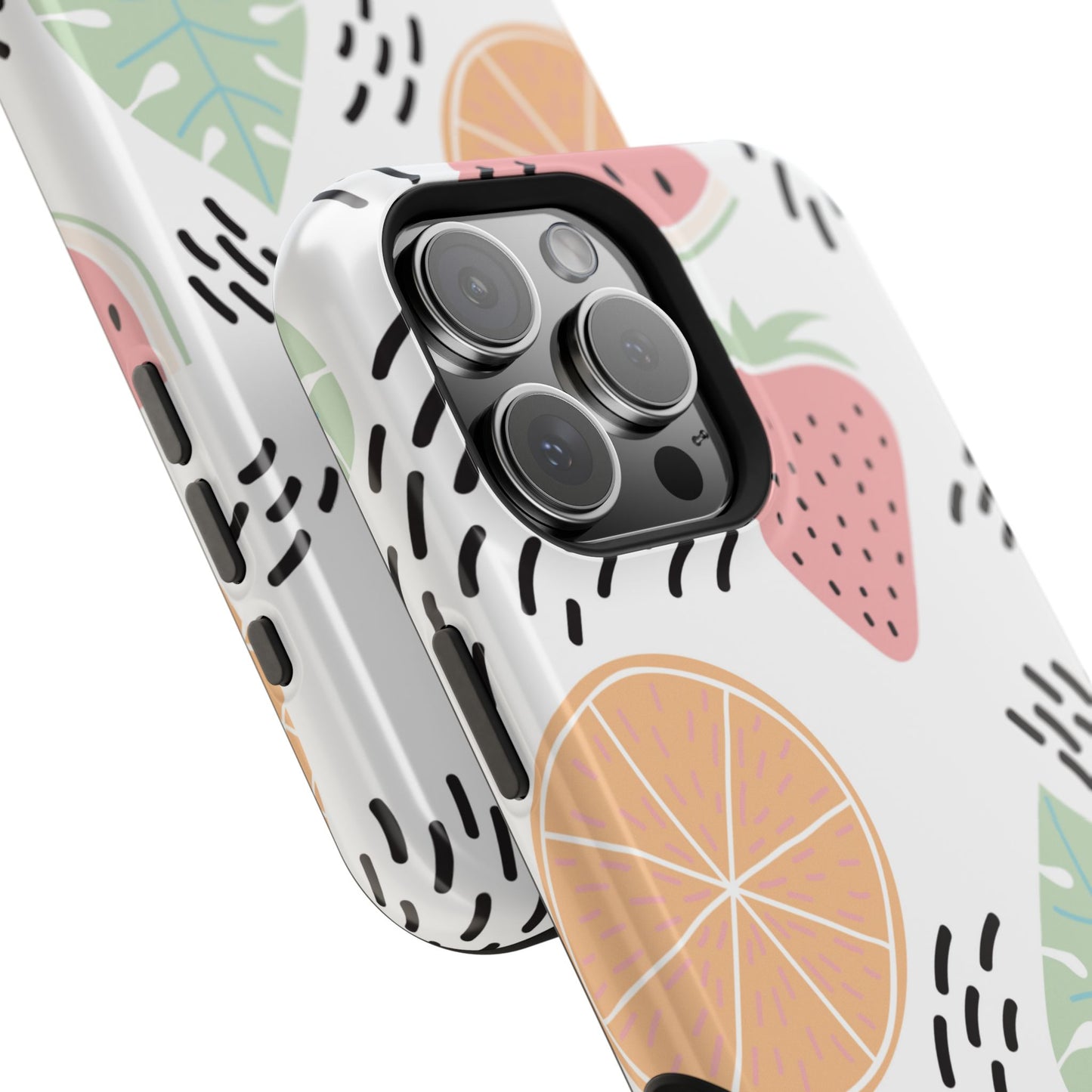 Tropical Fruit Fiesta Tough MagSafe iPhone Case – Fun Watermelon, Pineapple, and Citrus Design