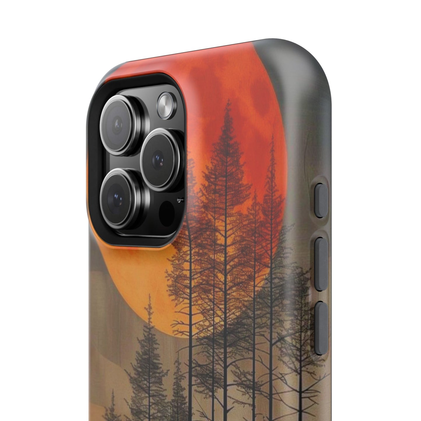 Moody Forest Moonrise MagSafe iPhone Case – Dark Landscape Design, Dual-Layer Protection