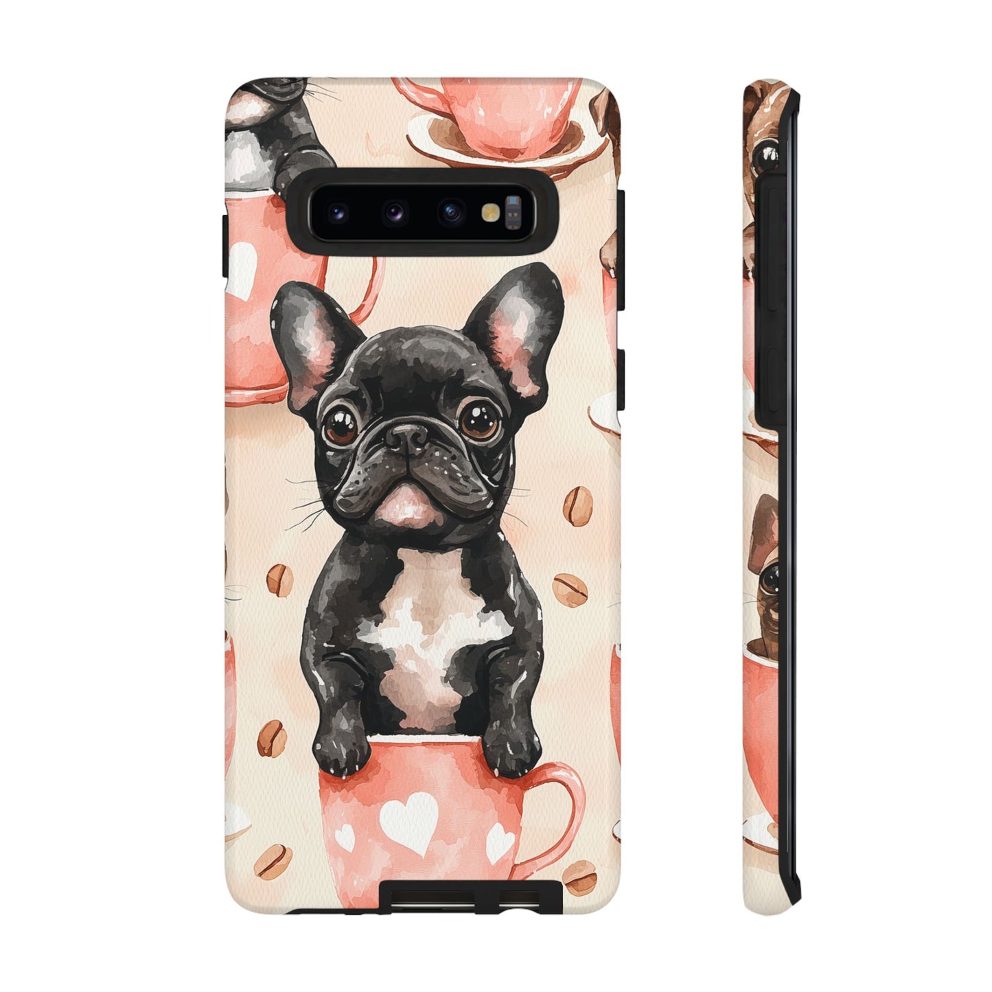 French Bulldog in Coffee Cup  Samsung Galaxy  Case – Cute Dog Art, Shockproof & Slim Design
