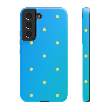 Blue Ocean Gradient Polka Dots Samsung Galaxy Case – Shockproof, Smooth Matte Finish, Dual-Layer Design