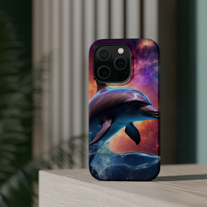 Cosmic Dolphin Galaxy Art - MagSafe-Compatible Case