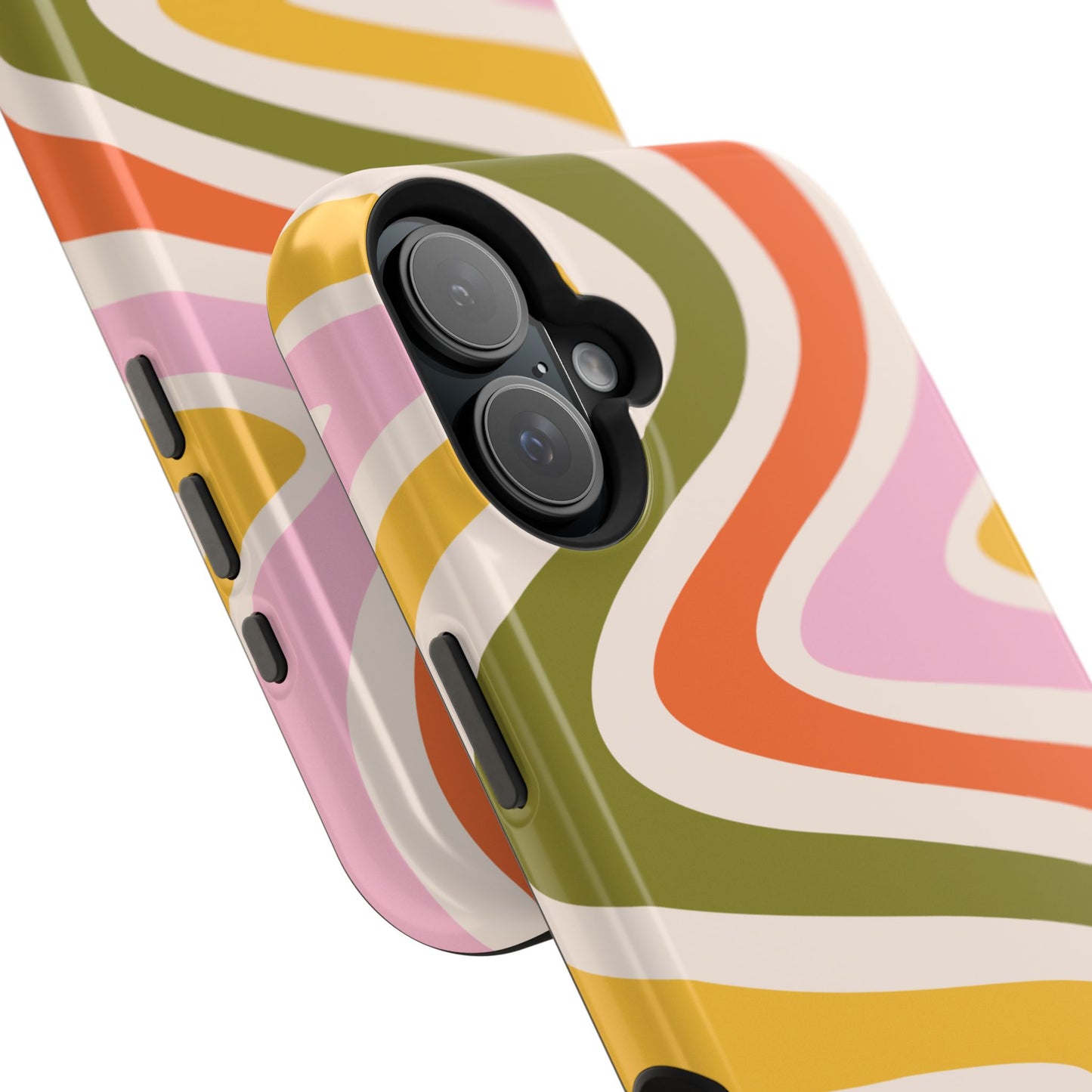 Retro Groove MagSafe iPhone Case – 70s-Inspired Design with Dual-Layer Protection