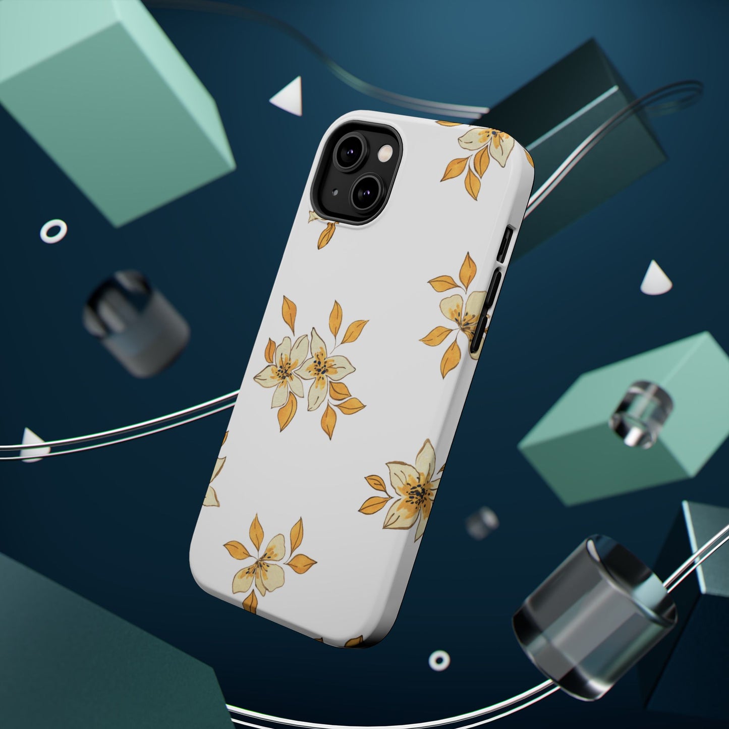 Delicate Yellow Blossom MagSafe iPhone Case – Minimalist Floral Design with Matte Finish