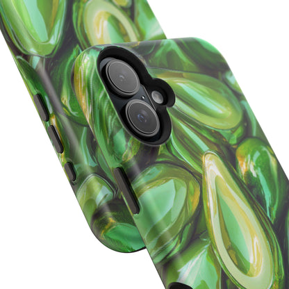 Glossy Avocado MagSafe iPhone Case – Sleek Green 3D Fruit Design, Durable and Stylish