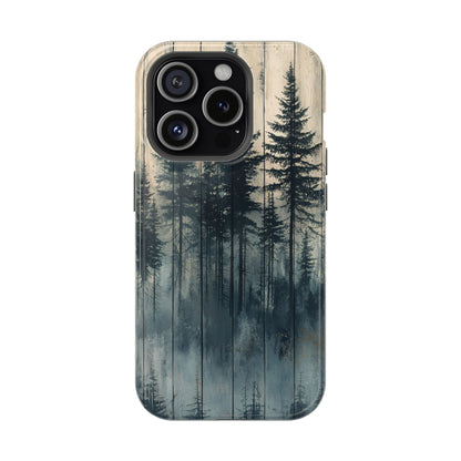 Misty Forest MagSafe iPhone Case - Rustic Nature-Inspired Protective Cover