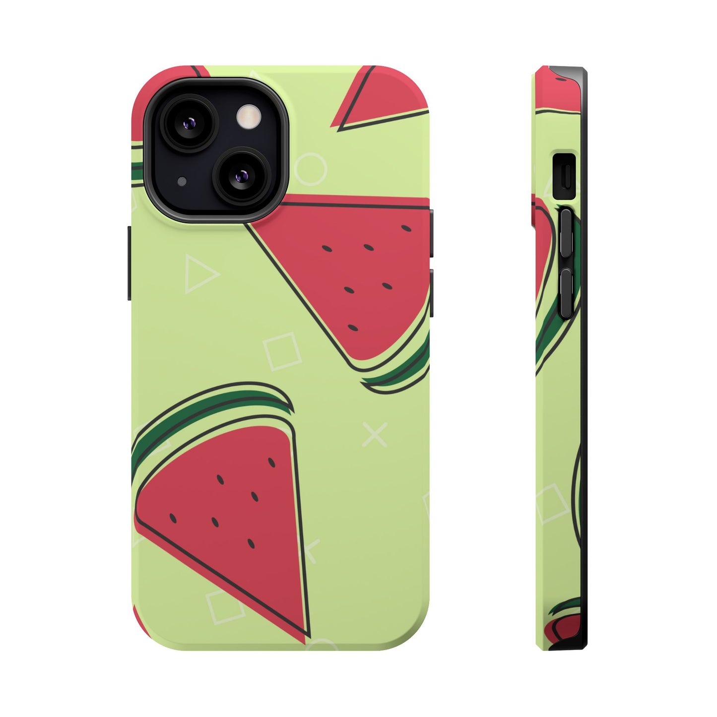 Watermelon Slice MagSafe iPhone Case – Fresh & Fun Design with Retro Geometric Pattern