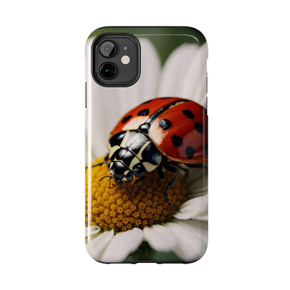 iPhone Case: Ladybug on White Daisy