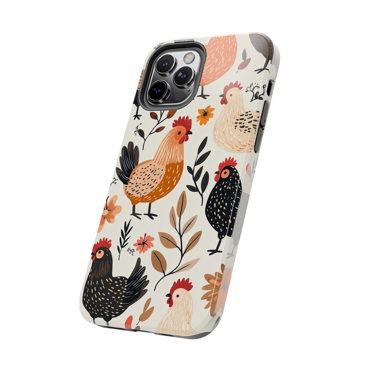 iPhone Case: Cluckin' Vintage – Chickens & Leaves