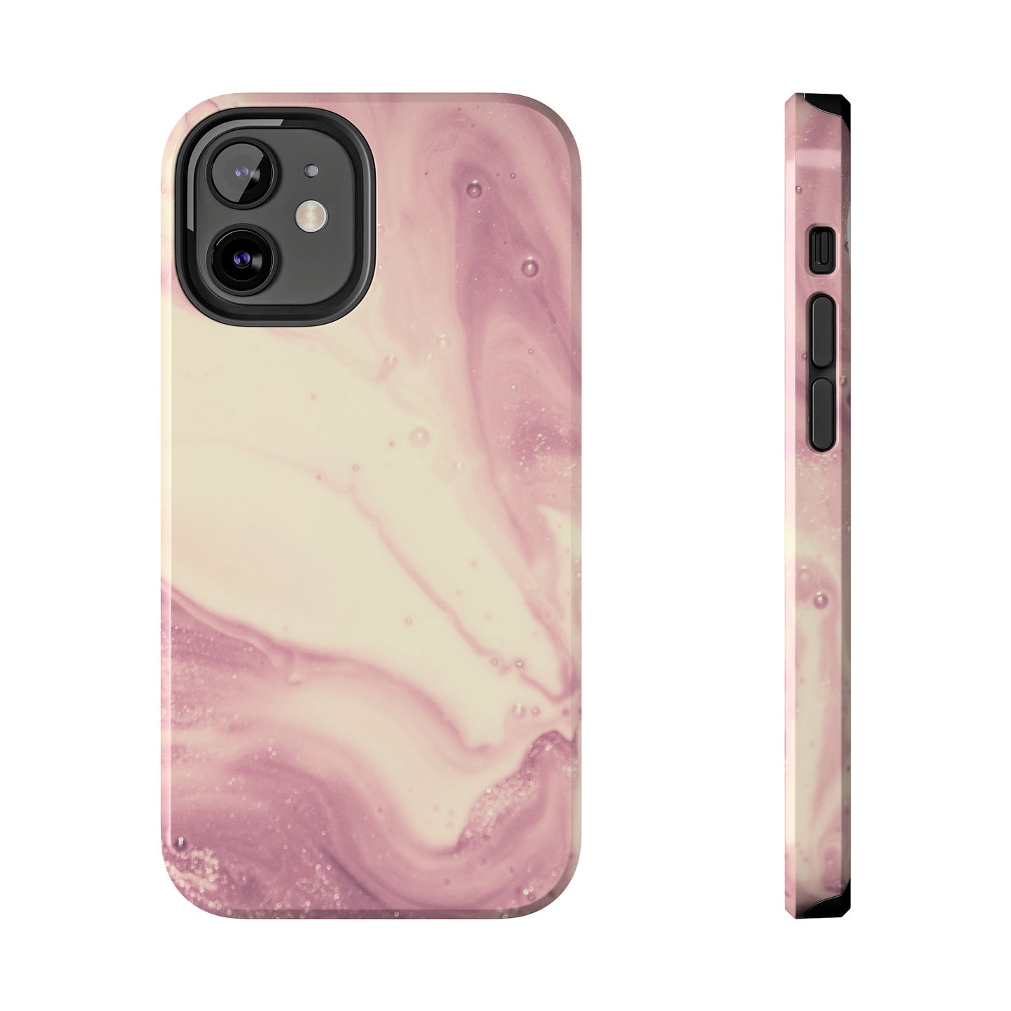 Blush Marble Glow – iPhone Case with Rose Gold & Pink Swirl Pattern