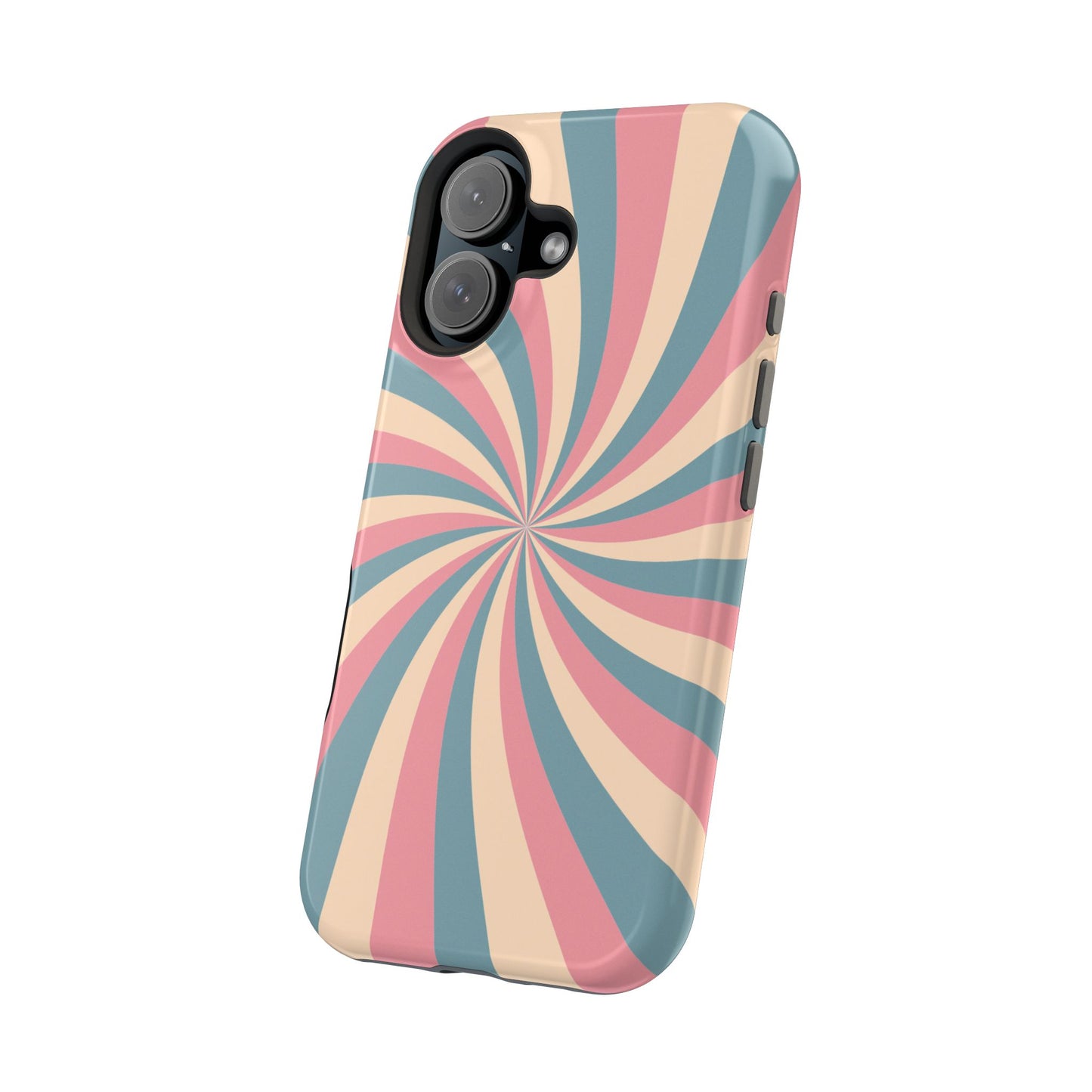 Vintage Pastel Swirl MagSafe iPhone Case – Dual-Layer Protection with 70s-Inspired Design