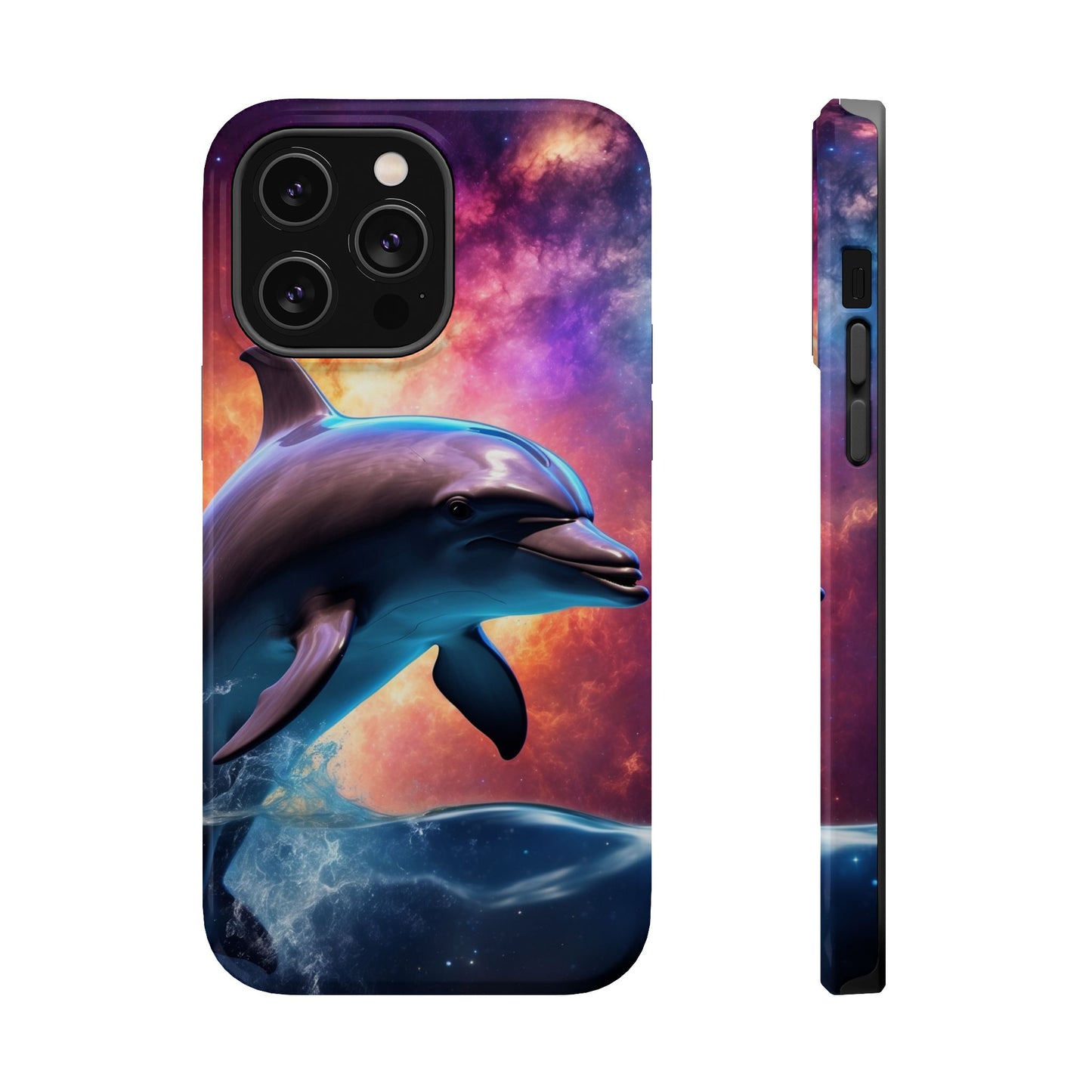 Cosmic Dolphin Galaxy Art - MagSafe-Compatible Case