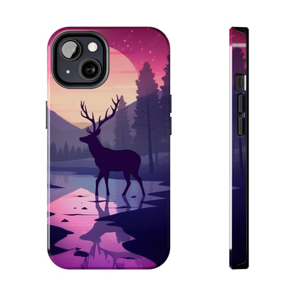 Twilight Elegance: Stag Reflection – iPhone Case